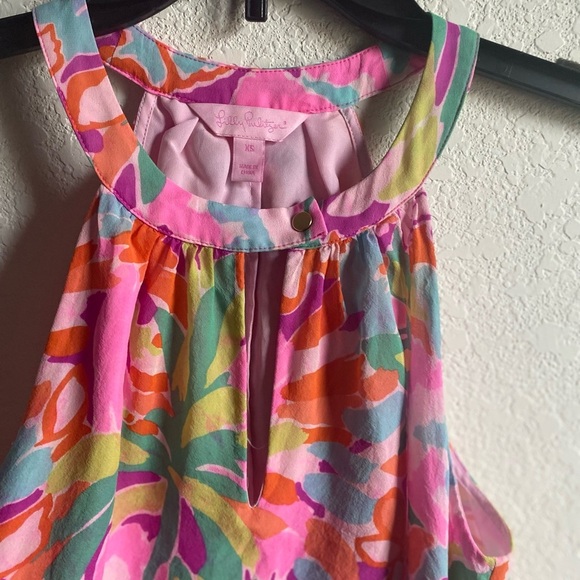 Lily Pulitzer Silk Lulu Flamingo Rogan Vibrant Tropical Halter Resortwear Top XS - Picture 4 of 12